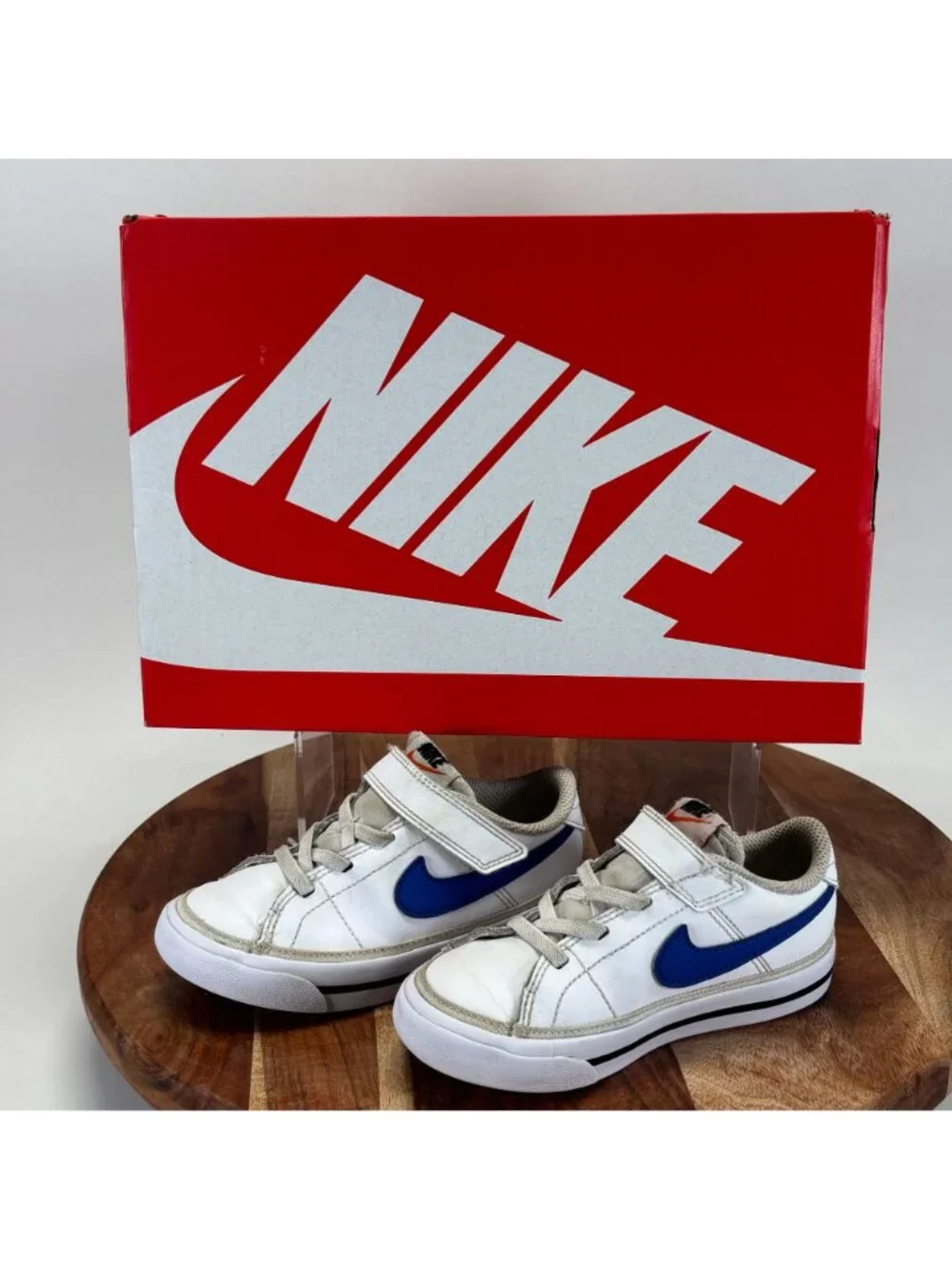 Nike Toddler Size 9C COURT LEGACY (TDV) White Game Royal Black DA5382 101